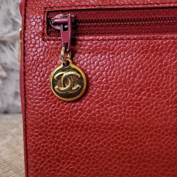Chanel Red Caviar CC Timeless Bag Bifold Wallet Grained Calfskin.. - Picture 3 of 16
